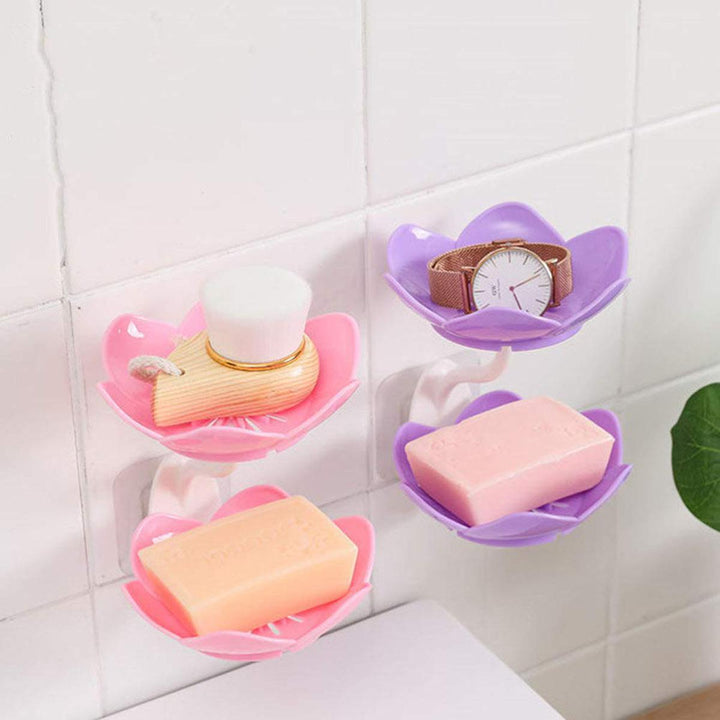 Flower Shaped Soap Tray – Wall-Mounted Double Layer Box