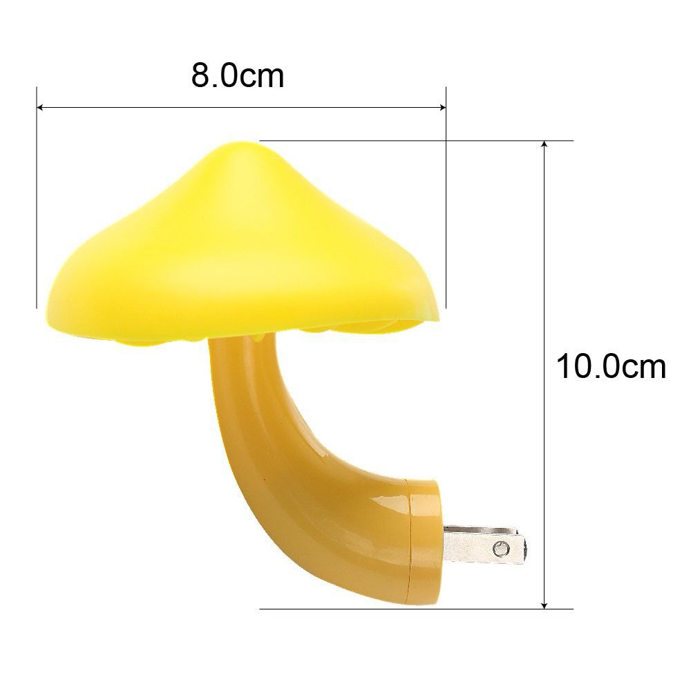 LED Night Bulb – Mushroom Wall Lamp with Light Sensor, Warm White