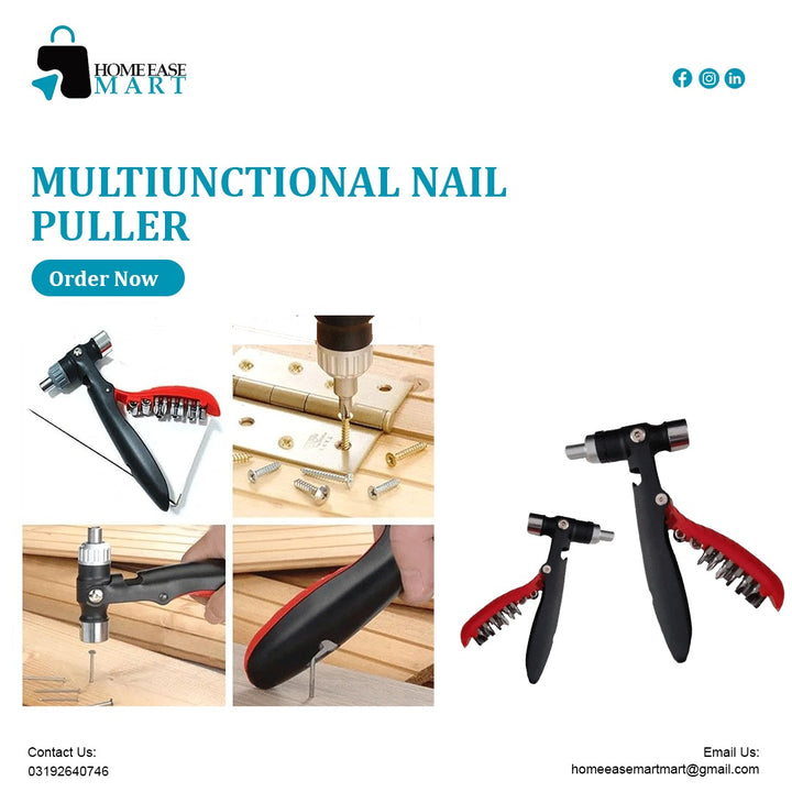 18-in-1 Multi-Tool Screwdriver & Hammer with Center Drive